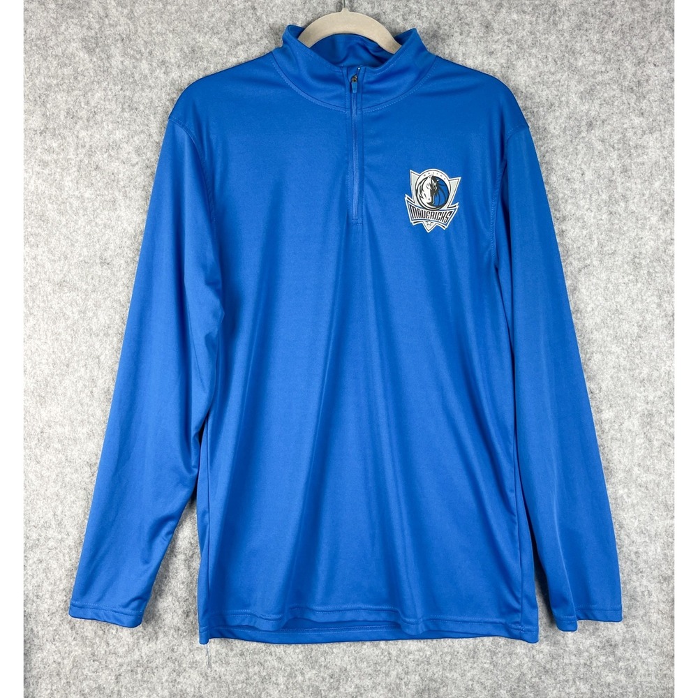 Dallas Mavericks Ultra Game NBA 1/4 Zip Pullover Mens Blue Large Performance